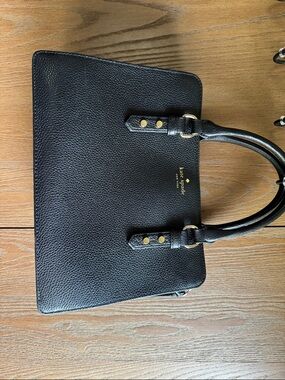 kate spade Black Pebbled Leather Tote with Gold Hardware